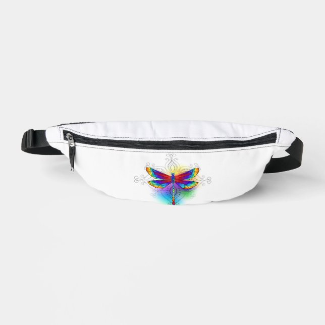 Rainbow Polygonal Dragonfly Bauchtasche (Vorderseite)