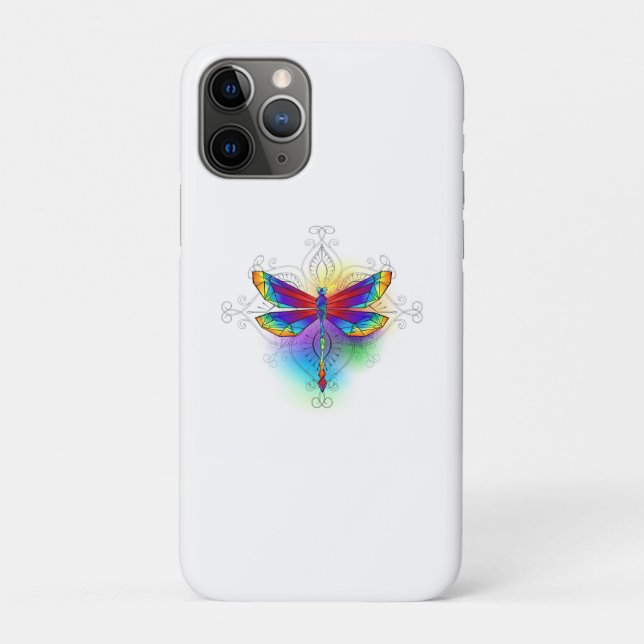 Rainbow Polygonal Dragonfly Case-Mate iPhone Hülle (Rückseite)