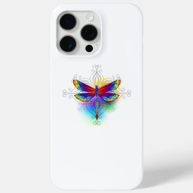 Rainbow Polygonal Dragonfly Case-Mate iPhone Hülle (Rückseite)