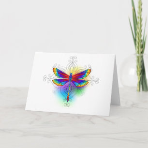 Rainbow Polygonal Dragonfly Einladung