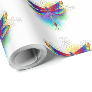 Rainbow Polygonal Dragonfly Geschenkpapier
