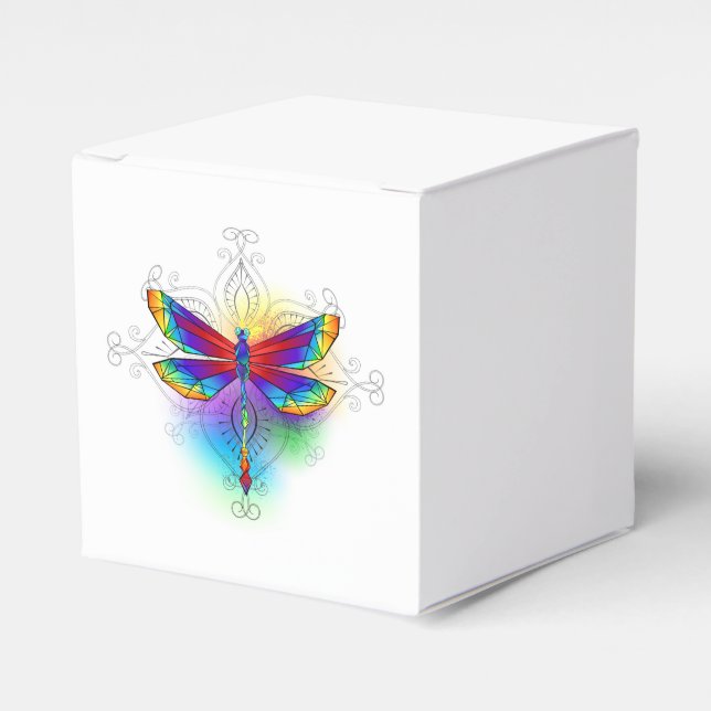 Rainbow Polygonal Dragonfly Geschenkschachtel (Vorderseite)