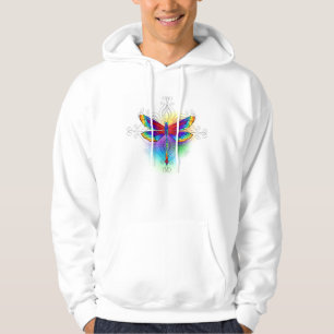 Rainbow Polygonal Dragonfly Hoodie