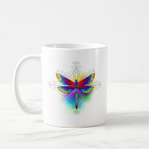 Rainbow Polygonal Dragonfly Kaffeetasse