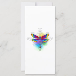 Rainbow Polygonal Dragonfly Karte