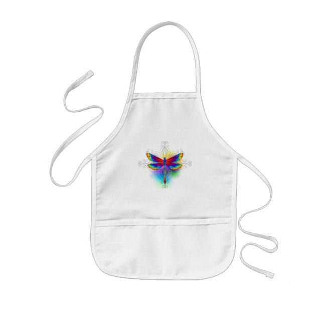 Rainbow Polygonal Dragonfly Kinderschürze (Vorne)