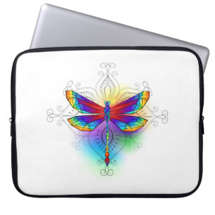 Rainbow Polygonal Dragonfly Laptopschutzhülle