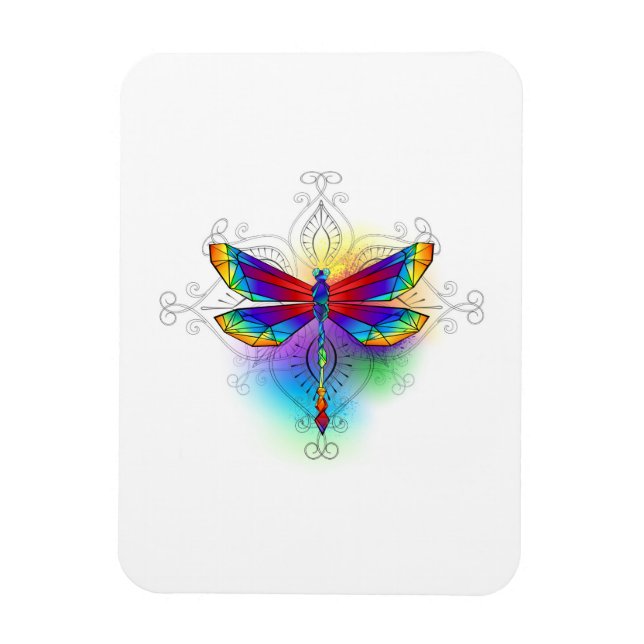 Rainbow Polygonal Dragonfly Magnet (Vertikal)