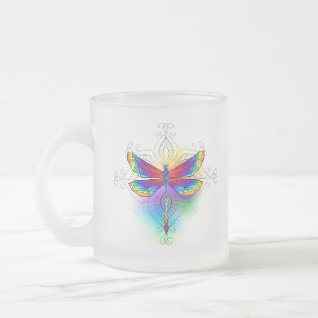 Rainbow Polygonal Dragonfly Mattglastasse (Links)