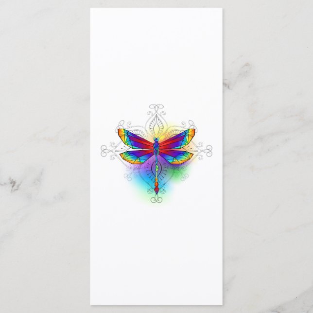 Rainbow Polygonal Dragonfly Menükarte (Vorderseite)