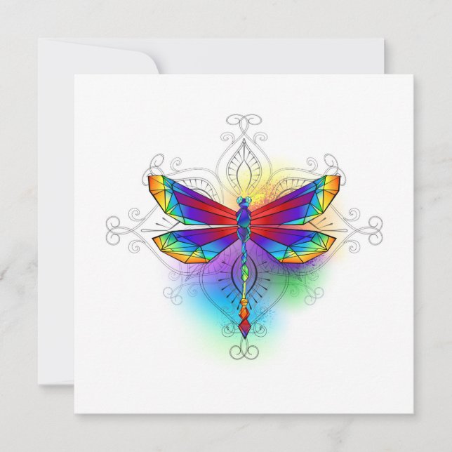 Rainbow Polygonal Dragonfly Mitteilungskarte (Vorderseite)