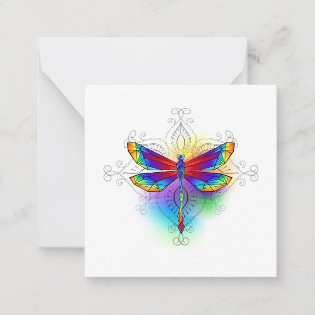 Rainbow Polygonal Dragonfly Mitteilungskarte (Vorderseite)