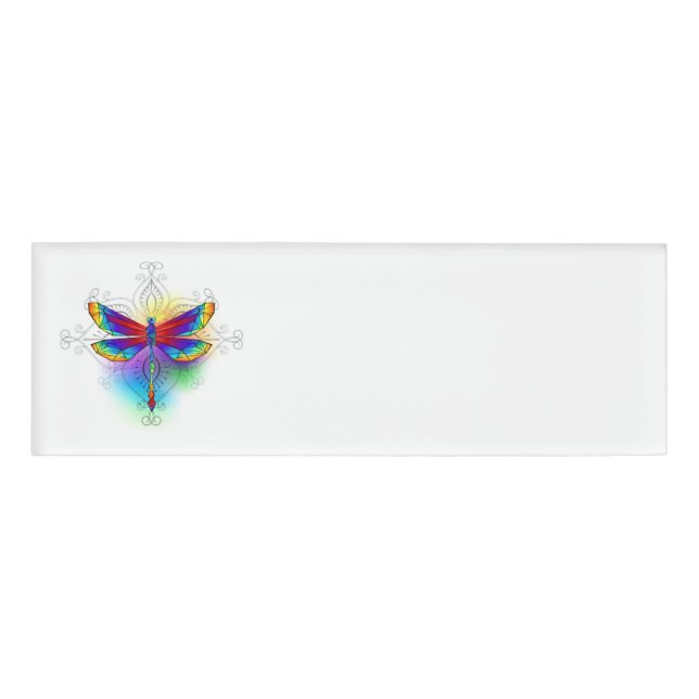 Rainbow Polygonal Dragonfly Namenschild (Vorderseite)