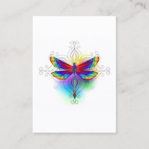 Rainbow Polygonal Dragonfly Rabattkarte