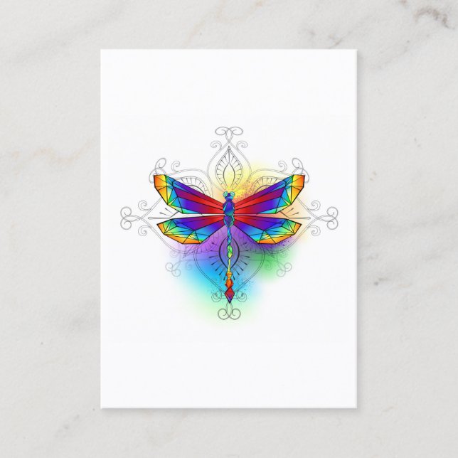 Rainbow Polygonal Dragonfly Rabattkarte (Vorderseite)