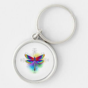 Rainbow Polygonal Dragonfly Schlüsselanhänger