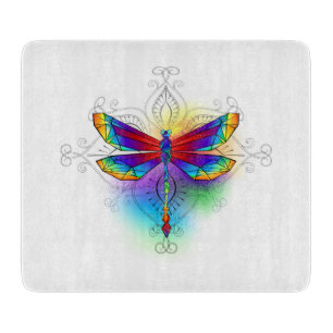 Rainbow Polygonal Dragonfly Schneidebrett
