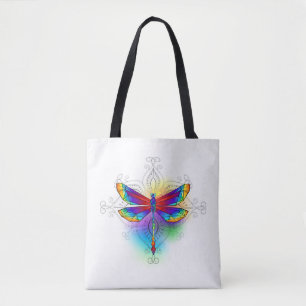 Rainbow Polygonal Dragonfly Tasche