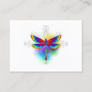 Rainbow Polygonal Dragonfly Telefonnummerkarte