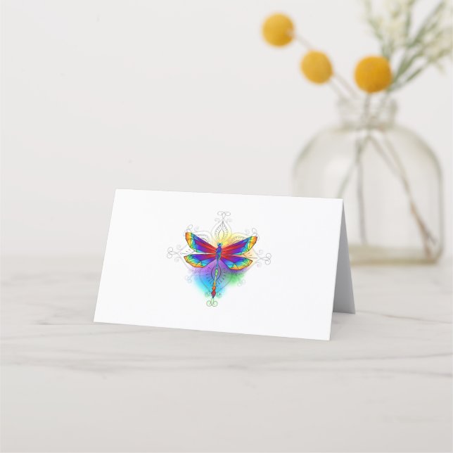 Rainbow Polygonal Dragonfly Terminkarte (Vorderseite)