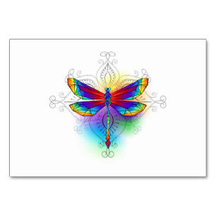 Rainbow Polygonal Dragonfly Tischnummer