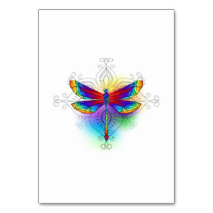 Rainbow Polygonal Dragonfly Tischnummer