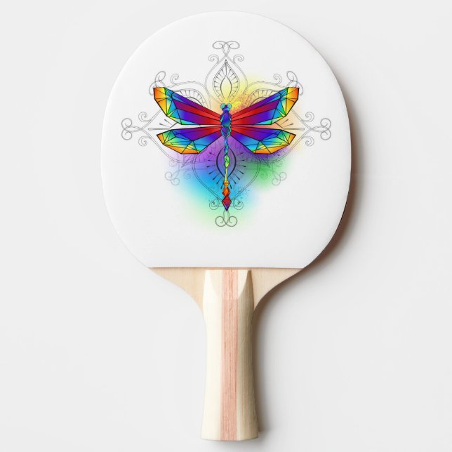 Rainbow Polygonal Dragonfly Tischtennis Schläger (Vorderseite)