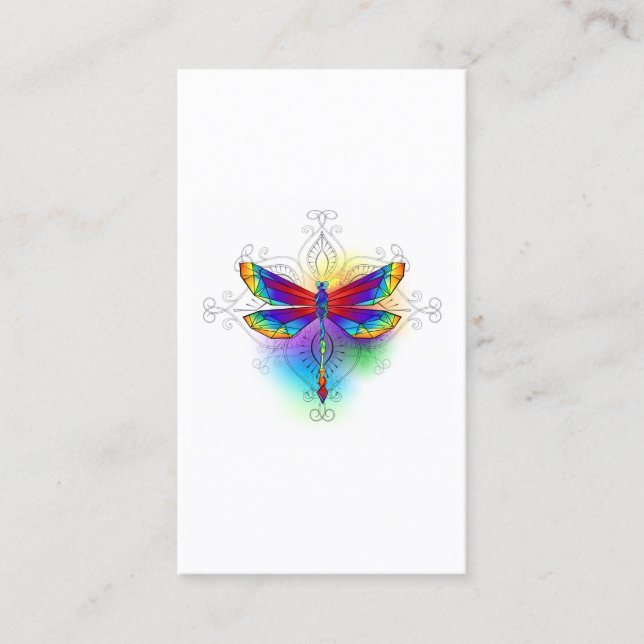 Rainbow Polygonal Dragonfly Visitenkarte (Vorderseite)