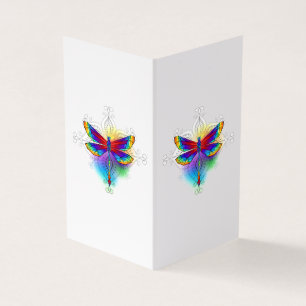 Rainbow Polygonal Dragonfly Visitenkarten