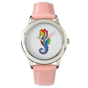 Rainbow Polygonal Seepferd Armbanduhr