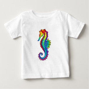 Rainbow Polygonal Seepferd Baby T-shirt
