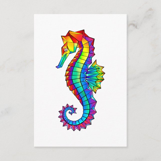 Rainbow Polygonal Seepferd Begleitkarte (Vorderseite)