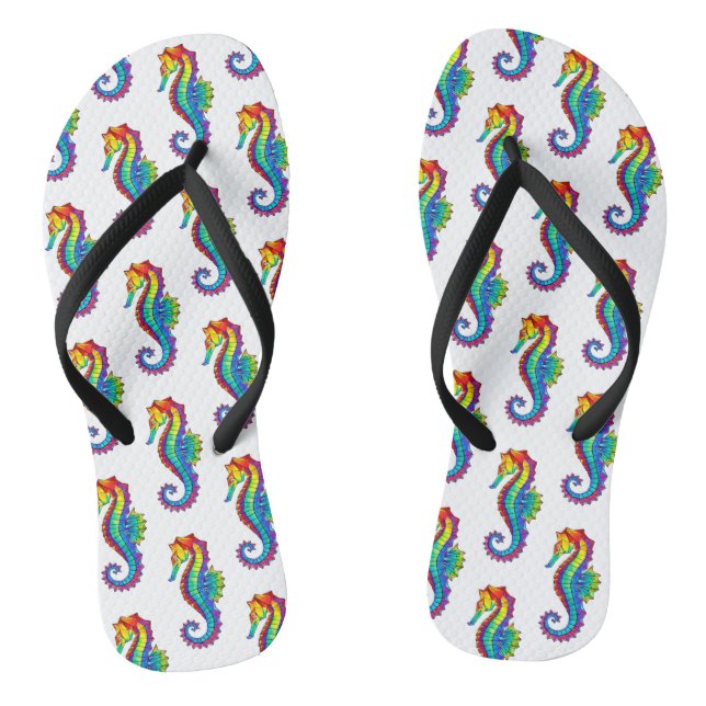 Rainbow Polygonal Seepferd Flip Flops (Fußbett)
