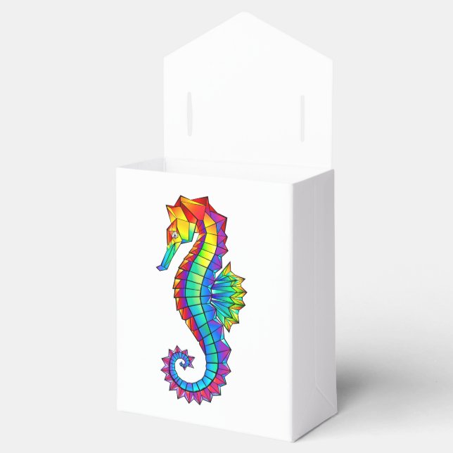 Rainbow Polygonal Seepferd Geschenkschachtel (Geöffnet)