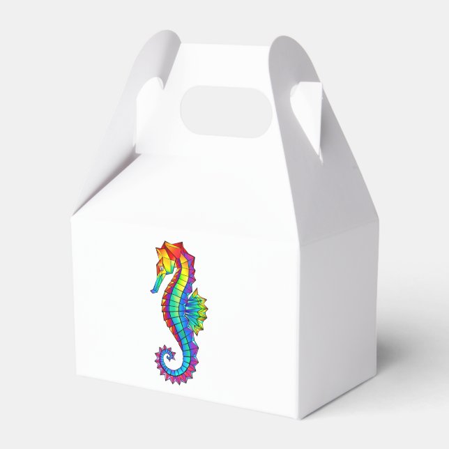 Rainbow Polygonal Seepferd Geschenkschachtel (Vorderseite)