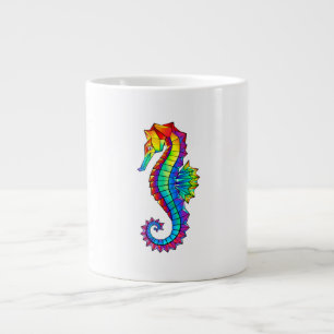 Rainbow Polygonal Seepferd Jumbo-Tasse