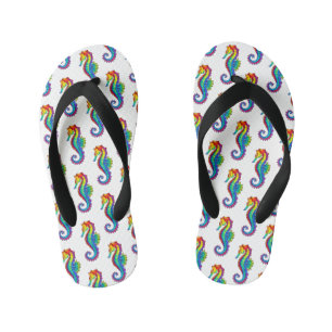 Rainbow Polygonal Seepferd Kinderbadesandalen