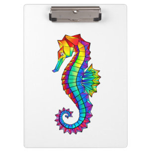 Rainbow Polygonal Seepferd Klemmbrett