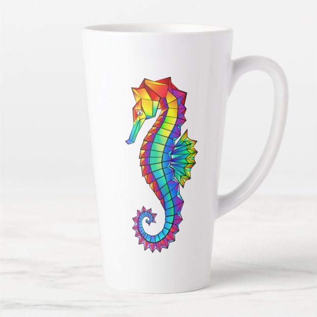 Rainbow Polygonal Seepferd Milchtasse (Rechts)