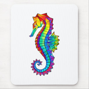 Rainbow Polygonal Seepferd Mousepad