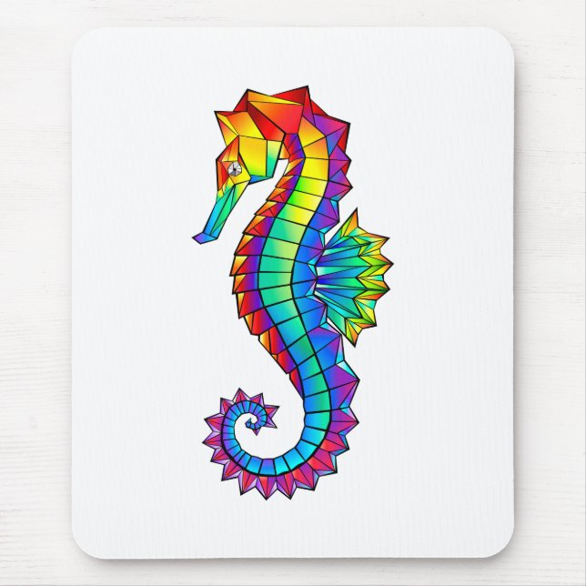 Rainbow Polygonal Seepferd Mousepad (Vorne)