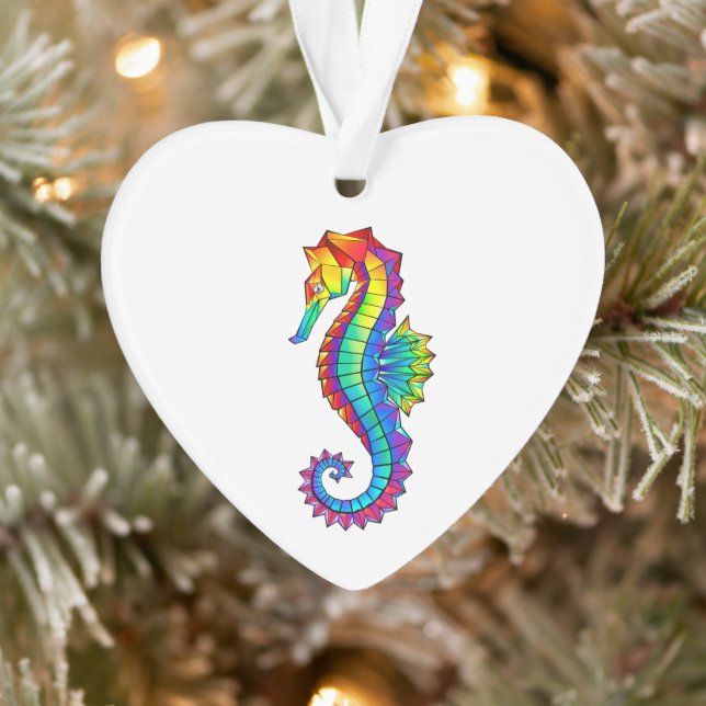 Rainbow Polygonal Seepferd Ornament (Baum)