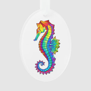 Rainbow Polygonal Seepferd Ornament