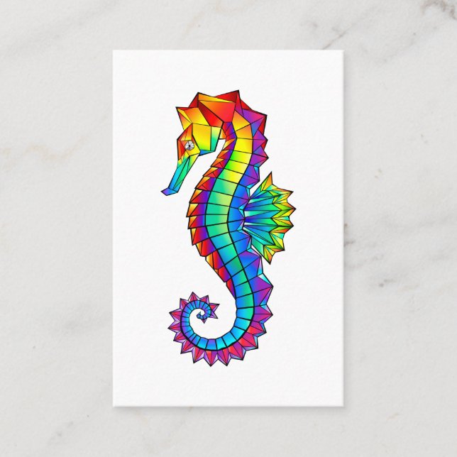 Rainbow Polygonal Seepferd Rabattkarte (Vorderseite)