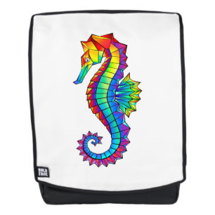 Rainbow Polygonal Seepferd Rucksack