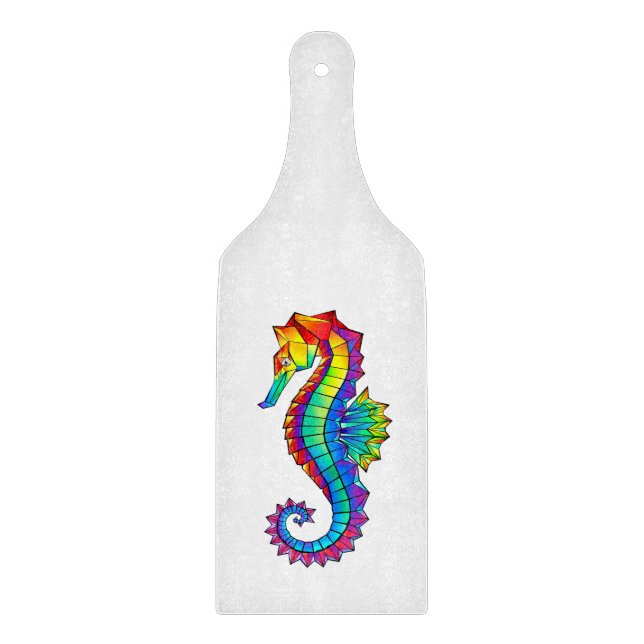Rainbow Polygonal Seepferd Schneidebrett (Vorderseite)