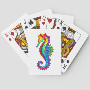 Rainbow Polygonal Seepferd Spielkarten