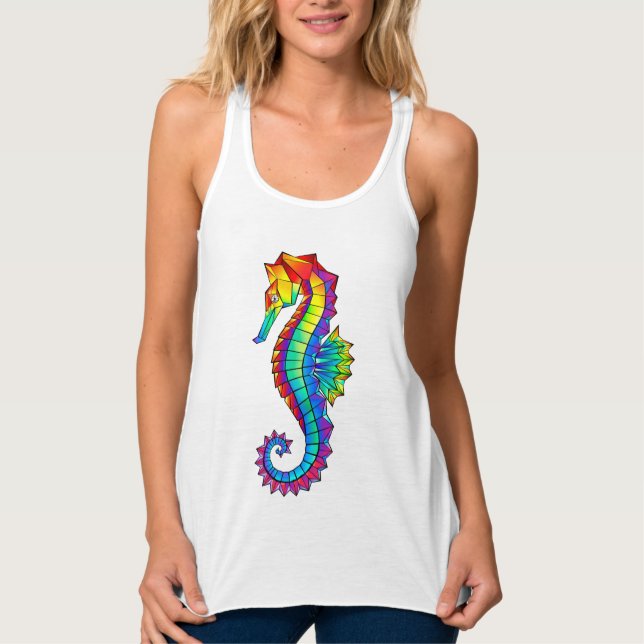 Rainbow Polygonal Seepferd Tank Top (Vorderseite)