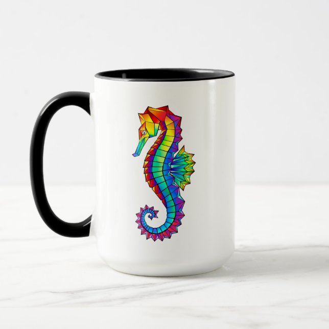 Rainbow Polygonal Seepferd Tasse (Links)