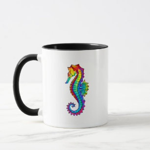 Rainbow Polygonal Seepferd Tasse